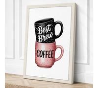 Best Brew Mugs Canvas Wall Art Print 24x16 Inch