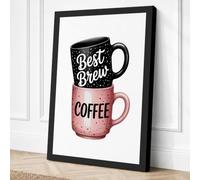 Best Brew Mugs Canvas Wall Art Print 30x20 Inch