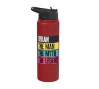 Best Brian Retro Name Funny Man Myth Legend Quote Stainless Steel Insulated Water Bottle
