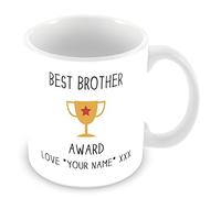 Best Brother Award Trophy Personalised Mug/Cup (Add Name Who Mug is from) Personalised Gift Yellow