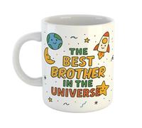 Best Brother in The Universe Mug - Humorous Gift for Birthday, Leaving Work, or Christmas - 11oz Ceramic Coffee Cup - Microwave & Dishwasher Safe
