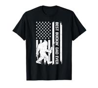 Best Buckin' Dad Ever Bigfoot Sasquatch Deer Hunting Flag US T-Shirt