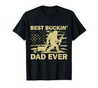 Best Buckin' Dad Ever Camo Bigfoot Sasquatch Deer Hunting T-Shirt