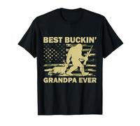 Best Buckin Grandpa Ever Camo Bigfoot Sasquatch Deer Hunting T-Shirt