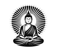 Best Buddha Religion Clipart Lettering Stickers 42x47.2cm Equipped with Transfer Film kit Black