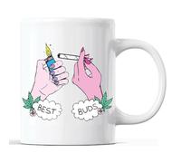 Best Buds Mug - Stoner Gifts - Smokers Gifts - Cannabis Gifts for him or for her - Weed Gifts - Smoking Marijuana Funny Mug 11oz Ceramic Coffee Cup - 350 ml