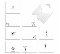 Best Card Co 10 Mini Zen Yoga Poses Assorted Notecards Namaste M3963 | Serenity Meditation Design Boxed Cards w/ Envelopes Assorted Set for Wellness & Relaxation Lovers