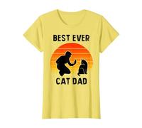 Best Cat Dad Ever, Cat Dad Apparel for Men Who Love Cats T-Shirt, Women, Lemon Yellow, XX-Large