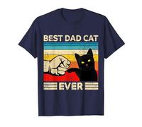 Best Cat Dad Ever Funny Cat Lover Cat Dady Father Vintage T-Shirt, Men, Navy Blue, 6X-Large