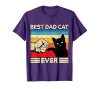 Best Cat Dad Ever Funny Cat Lover Cat Dady Father Vintage T-Shirt, Men, Purple, X-Large