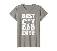Best Cat Dad Ever Kitty Silhouette Fathers Day Tee T-Shirt, Women, Slate Grey, Small