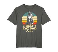 Best Cat Dad Ever Tuxedo Cat Dad Tuxedo Cat Owner Retro T-Shirt