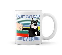 Best Cat Dad Ever Vintage White Coffee Mug