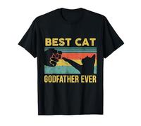 Best Cat Godfather Ever Vintage Cats Happy Father's Day T-Shirt