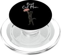 Best Cat Mom Cute Feline Mother Black Cat Design PopSockets PopGrip for MagSafe