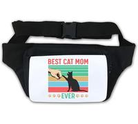 Best Cat Mom Ever Graphic Waist Bag Fanny Pack White