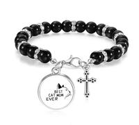 Best Cat Mom Ever Quote DIY Design Beaded Bracelet Boho Jewelry