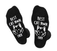 BEST CAT MOM EVER Socks for Mother Women - Funny Novelty Mothers Day Birthday Valentines Unique Fun Gifts Ideas for Cat Lovers Mom Mama Mommy - Crazy Silly Cute Sock Christmas Stocking Fillers