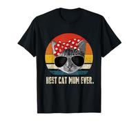 Best Cat Mum Ever Vintage Retro Cat Mummy Cat Mother T-Shirt