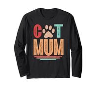 Best Cat Mummy In The World Ever Classically Retro Cat Mum Long Sleeve T-Shirt