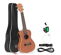 Best Choice Products 23in Acoustic Electric Concert Sapele Ukulele Starter Kit w/Gig Bag, Built-in Tuner, Strap, Extra Strings, Picks