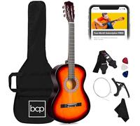 Best Choice Products 38in Beginner All Wood Acoustic Guitar Starter Kit w/Gig Bag, 6 Picks, Nylon Strings, Strap w/Pick Holder - Sunburst