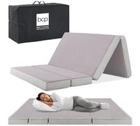 Best Choice Products 4in Portable Twin-Size Mattress, Tri-Fold Mattress for Camping, Guest, Toddler, Foam Plush w/Carry Case - Grey