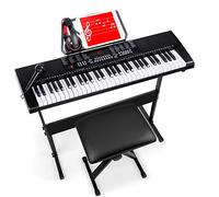 Best Choice Products - 61 keys electronic keyboard, portable electric keyboard, complete beginner keyboard set with LED display, power adapter, stand, bench,