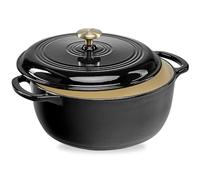 Best Choice Products 7.5 Quart Enamel Cast-Iron Round Dutch Oven, Family Style Heavy-Duty Pre-Seasoned Cookware for Home, Kitchen, Dining Room, Oven Safe w/Lid, Dual Handles - Black Licorice