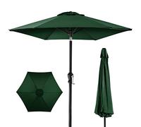 Best Choice Products 7.5ft Heavy-Duty Round Outdoor Market Table Patio Umbrella w/Steel Pole, Push Button Tilt, Easy Crank Lift - Green