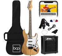 Best Choice Products 99" Beginner Electric Guitar Starter Kit with Bag, Strap, 10W Amplifier, Strings, Pick, Tremolo Bar, Natural Colour