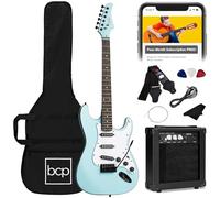 Best Choice Products 99 Inch Beginner Electric Guitar Starter Kit, Complete Beginner Kit with Bag, Strap, 11W Amplifier, Strings, Pick, Tremolo Bar, Blue