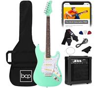 Best Choice Products 99 Inch Beginner Electric Guitar Starter Kit, Complete Beginner Kit with Bag, Strap, 10W Amplifier, Strings, Pick, Tremolo Rod, SoCal Green