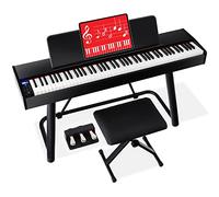 Best Choice Products Full Size Digital Piano Weighted 88 Keys Electronic Keyboard Set for All Experience Levels with U Stand, 3 Pack Sustain Pedal,