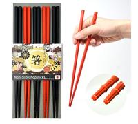 Best Chopsticks for Noodles Ramen Udon Soba Tofu Sushi All Japanese Foods (5pairs set) Made in Japan Non-slip Fiberglass Chopsticks Dishwasher Safe Washable Reusable / Family Hotel Restaurant