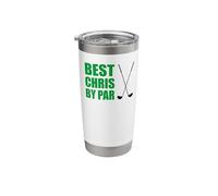Best Chris by Par Golfer Name Pun Stainless Steel Insulated Tumbler