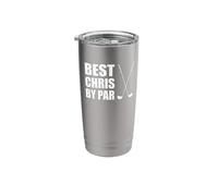 Best Chris by Par Golfer Name Pun Stainless Steel Insulated Tumbler