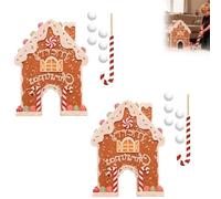Best Christmas Game - Gingerbread Golf Game Set, Indoor Golf Decor Halloween Ginger Bread House Kit, Add a Twist of Laughter and Fun to Your Holiday Gatherings(2pc)