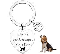 Best Cockapoo Mum Keyring, Best Dog Mum Gifts, Funny Cockapoo Dog Lover Gift for Women Birthday Mothers Day, Cockapoo Gifts for Women - World's Best Cockapoo Mum Ever