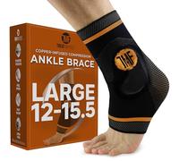 Best Copper Infused Compression Ankle Brace, Silicone Ankle Support w/ Anti-Microbial Copper. Plantar Fasciitis, Foot, & Achilles Tendon Pain Relief. Prevent and Support Ankle Injuries & Soreness - L