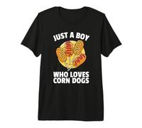 Best Corn Dog Design for Men Boys Kids Sausage Corndog Lover Premium T-Shirt