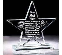 Best Dad Birthday Gifts from Daughter Son, To My Dad Engraved Glass Keepsakes Gifts Ideas for Father's Day Christmas Daddy Present