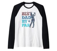 Best Dad by Par Golf Golfer Father Father's Day Daddy Papa Raglan Baseball Tee
