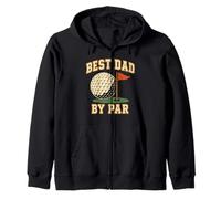 Best Dad By Par Golf Vintage Papa Golfer Father's Day Zip Hoodie