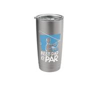 Best Dad by Par - Present for Golfers - Funny Father's Day Stainless Steel Insulated Tumbler