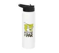 Best Dad by Par - Present for Golfers - Funny Father's Day Stainless Steel Insulated Water Bottle