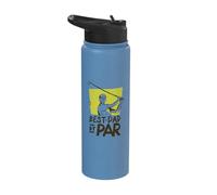 Best Dad by Par - Present for Golfers - Funny Father's Day Stainless Steel Insulated Water Bottle