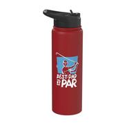 Best Dad by Par - Present for Golfers - Funny Father's Day Stainless Steel Insulated Water Bottle