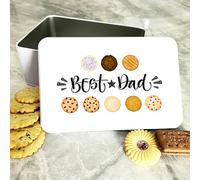 Best Dad Cookies Rectangle Personalised Biscuit Tin Personalised Gift | Custom Gift | Personalized Tin | Cake, Biscuit & Treat Tins | Gift For Her | Gift For Him