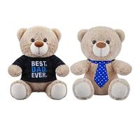 Best Dad Ever Assorted Bear With T-Shirt/Tie (20.32cm) 1 Pack - Stylish & Thoughtful Design, Perfect For Dad's Birthday, Appreciation & Any Special Occasion